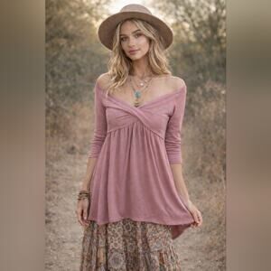 Twenty Ten Mauve Wrap Front A Line Top Sz. XS/ S